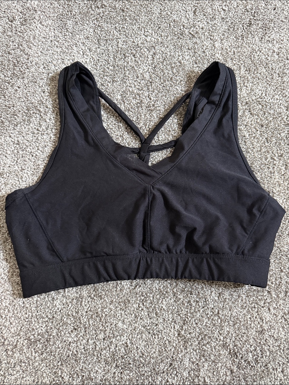 Avia Black V-Neck Crossback Sports Bra